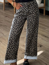 Hazel Blues® | Leopard Straight Loose Leg Jeans