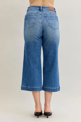 Hazel Blues® | Judy Blue Mid Rise Crop Wide Leg Jeans