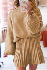 Hazel Blues® | Ribbed Knit Long Sleeve Top and Skirt Sweater Set