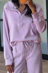 Hazel Blues® | Half Sleeve Kangaroo Pocket Hoodie and Pants Set