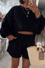 Hazel Blues® | Relaxed Fit Cropped Top and Shorts Set