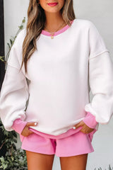 Hazel Blues® | Color Block Sweatshirt and Elastic Waist Shorts Set