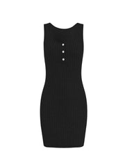 Hazel Blues® | Ribbed Button Front Dress and Cardigan Sweater Set