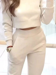 Hazel Blues® | Casual Chic Cropped Sweatshirt and Jogger Set