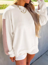 Hazel Blues® | Color Block Patchwork Drop Shoulder Pullover and Shorts Set