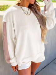 Hazel Blues® | Color Block Patchwork Drop Shoulder Pullover and Shorts Set