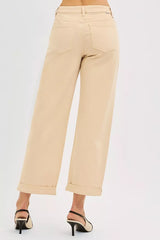 Hazel Blues® | RISEN Tummy Control Mid Rise Ankle Barrel Relaxed Baggy