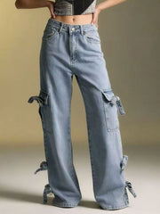 Hazel Blues® | Bow Wide Leg Jeans