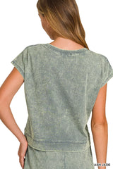 Hazel Blues® | Zenana Premium Cotton Washed Sleeveless Top & Shorts Set