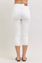 Hazel Blues® | Judy Blue High Waist Extended Waistband Capri Pants with Spade Pockets