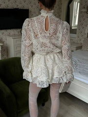 Hazel Blues® | Lace Long Sleeve Top and Skirt Set