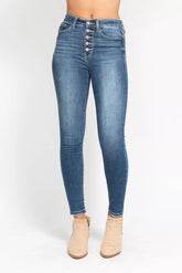 Hazel Blues® | Judy Blue High Rise Button Fly Skinny Jeans