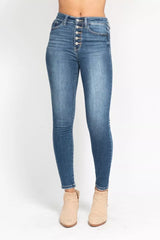 Hazel Blues® | Judy Blue High Rise Button Fly Skinny Jeans