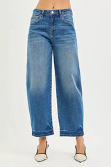 Hazel Blues® | RISEN Slouchy Cropped Barrel Jeans