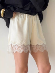 Hazel Blues® | Lace Trim Elastic Waist Shorts