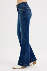 Hazel Blues® | RISEN Full SIze Tummy Control Mid Rise Flare Jeans Plus SIze