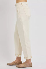 Hazel Blues® | RISEN High Rise Relaxed Barrel Cuffed Jeans