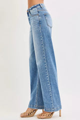 Hazel Blues® | RISEN High Rise Wide Baggy Jeans