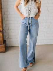Hazel Blues® | Slit Wide Leg Jeans