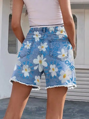 Hazel Blues® | Daisy Frayed Hem Denim Shorts