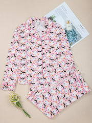 Hazel Blues® | Halloween Ghost Print Button Up Top and Pants Lounge Set