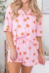 Hazel Blues® | Star Print Short Sleeve Shirt and Shorts Set