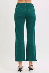 Hazel Blues® | RISEN High Rise Ankle Flare Patch Pocket Jeans