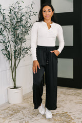 Hazel Blues® | City Ease Wide Leg Bottoms in Black