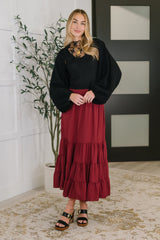 Hazel Blues® | Easy Pick Tiered Maxi Skirt