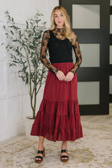 Hazel Blues® | Easy Pick Tiered Maxi Skirt