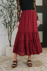 Hazel Blues® | Easy Pick Tiered Maxi Skirt