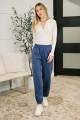Hazel Blues® | Every Second, Every Hour Jogger Bottoms in Blue Indigo