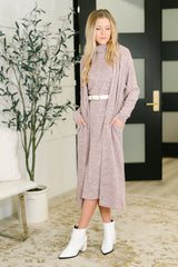 Hazel Blues® | Glam Dress and Cardigan Set in Wine