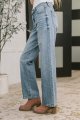 Hazel Blues® | Heather Mid Rise Rigid Magic Straight