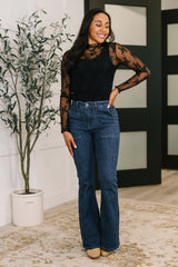 Hazel Blues® | Jada High Waist Flare with Patch Pockets