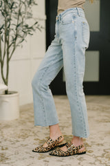 Hazel Blues® | Martha Mid Rise Kick Flare w Raw Hem