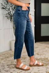 Hazel Blues® | Maisie High Waist Back Pocket Embroidery Crop Wide