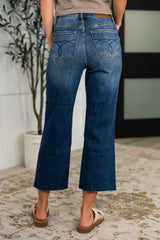 Hazel Blues® | Maisie High Waist Back Pocket Embroidery Crop Wide