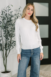 Hazel Blues® | Necessary Closet Space Long Sleeve Top in White