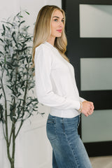 Hazel Blues® | Necessary Closet Space Long Sleeve Top in White