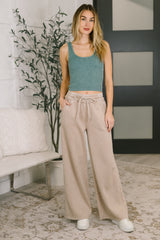 Hazel Blues® | Nights Like This High Waist Palazzo Sweats in Ash Mocha