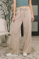 Hazel Blues® | Nights Like This High Waist Palazzo Sweats in Ash Mocha