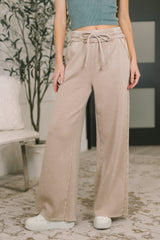 Hazel Blues® | Nights Like This High Waist Palazzo Sweats in Ash Mocha