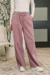 Hazel Blues® | Nights Like This High Waist Palazzo Sweats in Light Rose