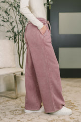 Hazel Blues® | Nights Like This High Waist Palazzo Sweats in Light Rose