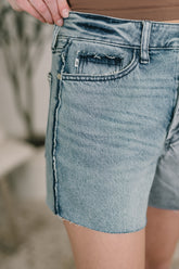 Hazel Blues® | Paige High Waist Rigid Magic Cutoff Short Raw Side Seams