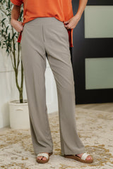 Hazel Blues® | Peachy Keen Straight Leg Trousers in Stone Taupe