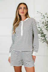 Hazel Blues® | Situationally Sound Striped Long Sleeve Top and Shorts Set