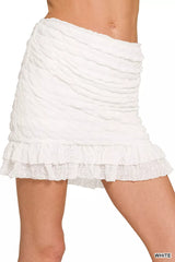 Hazel Blues® | Zenana Ruched Mini Skirt with Built in Shorts