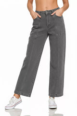 Hazel Blues® | Zenana Straight Leg Utility Pocket Jeans